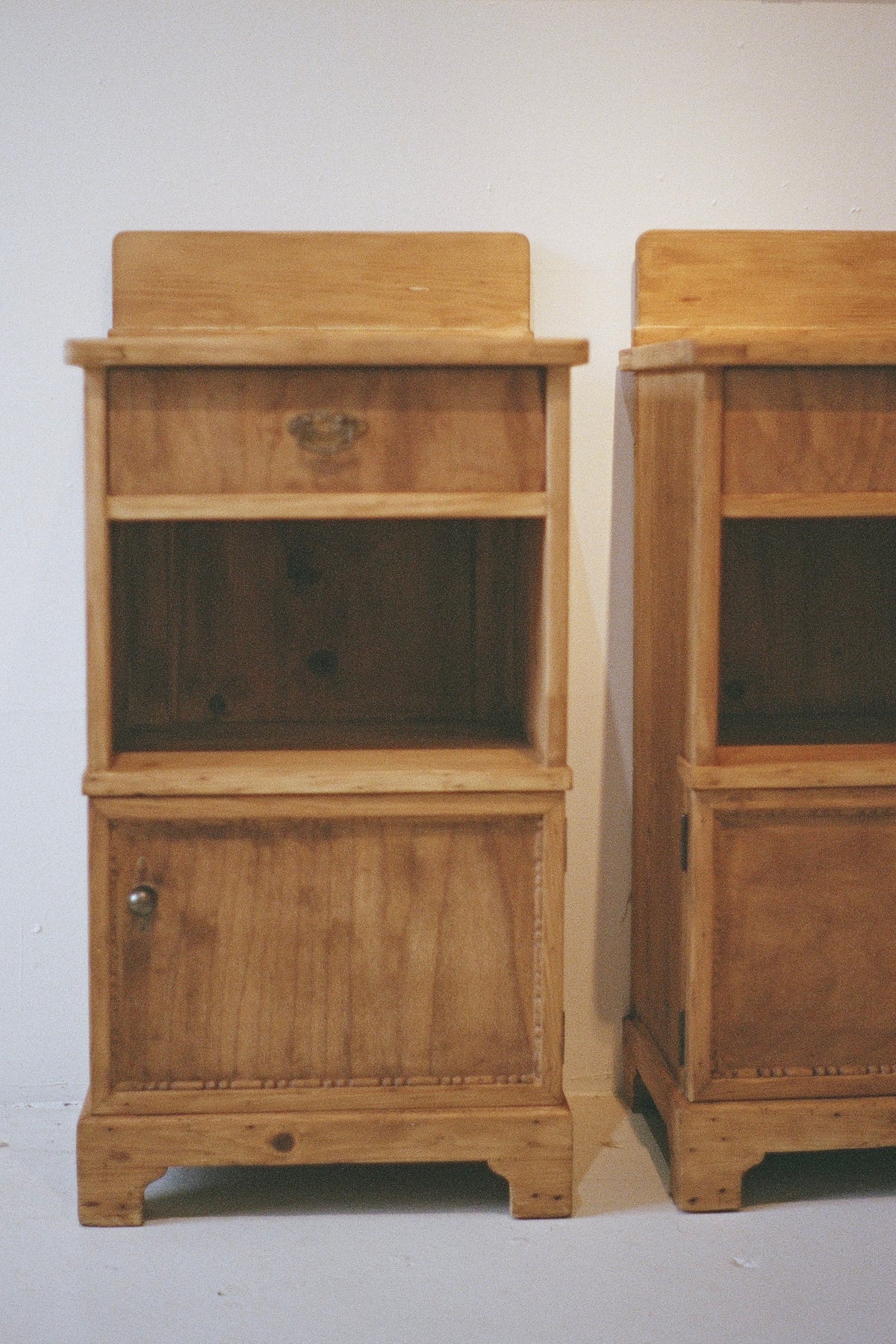 Pair of Antique European Pine Bedside Tables