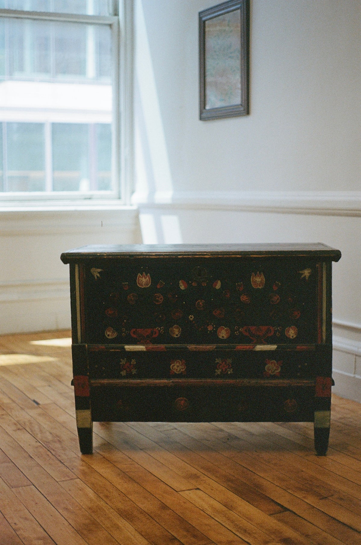 19th Century Scandinavian Folk Painted Blanket Chest