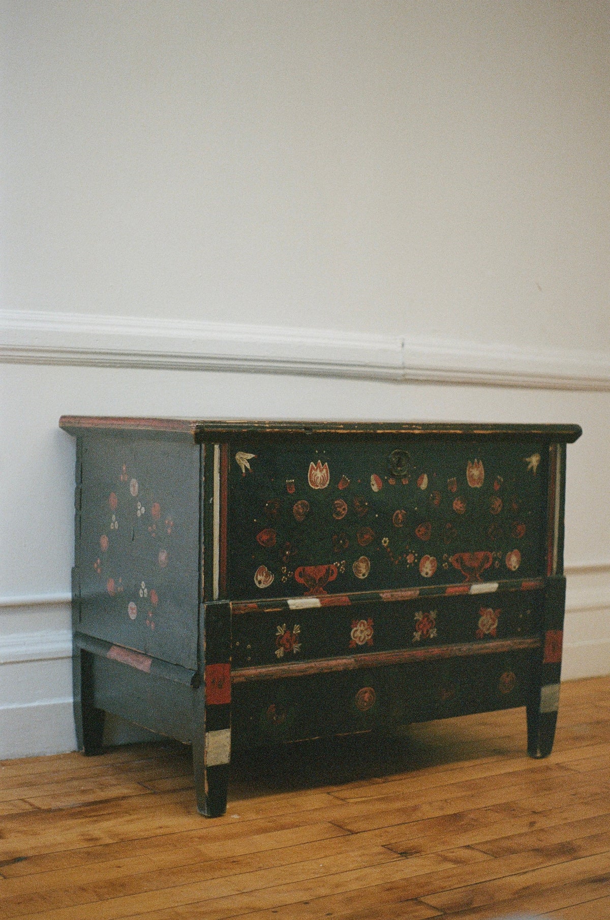19th Century Scandinavian Folk Painted Blanket Chest