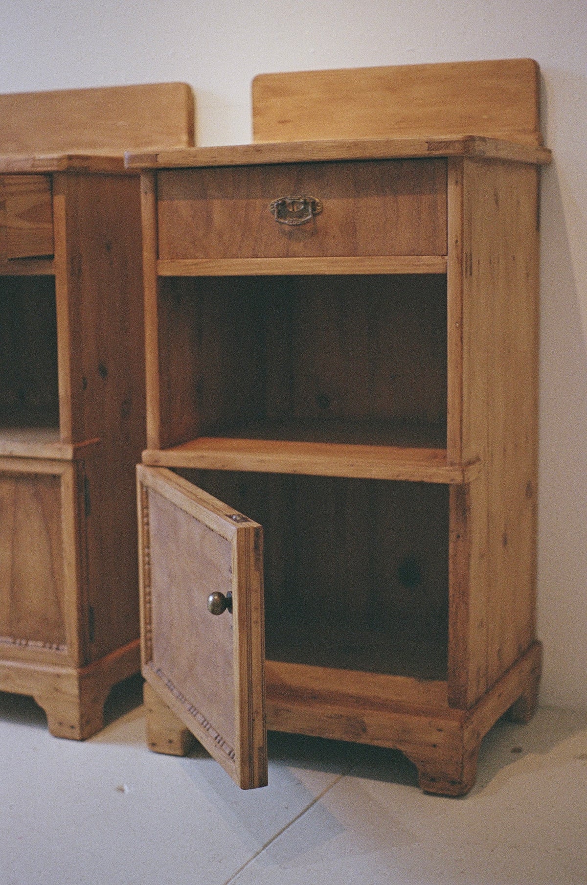 Pair of Antique European Pine Bedside Tables