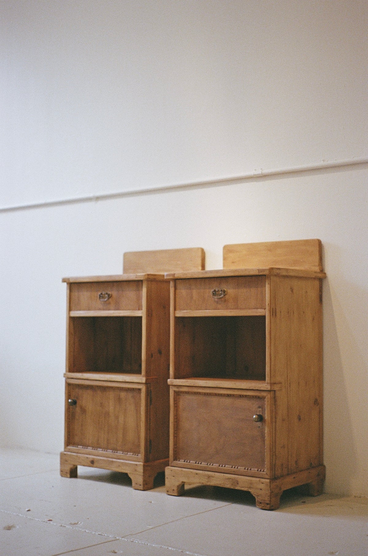 Pair of Antique European Pine Bedside Tables