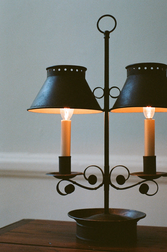 Forged Iron Lamp, Circa 1920's-1930's