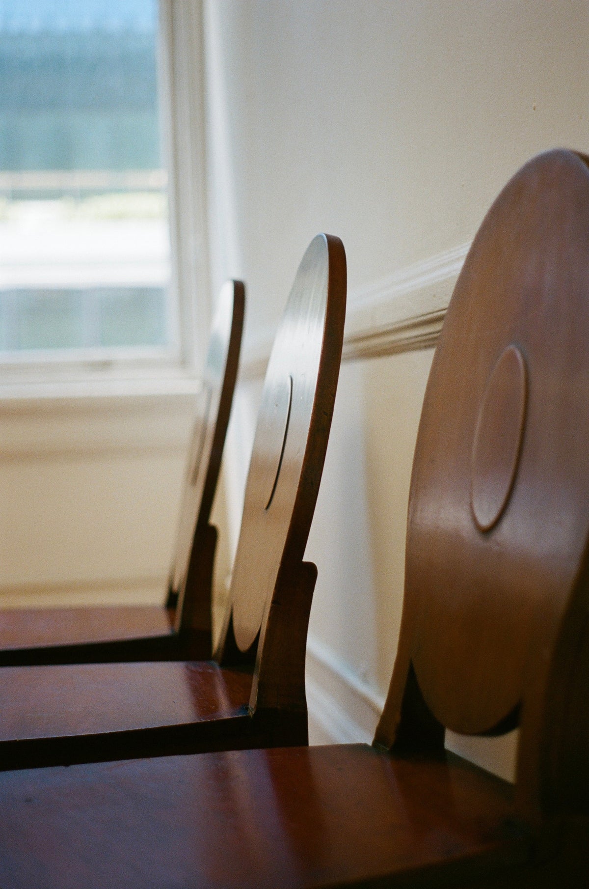 Set of Four George III Mahogany Hall Chairs, Circa 1780