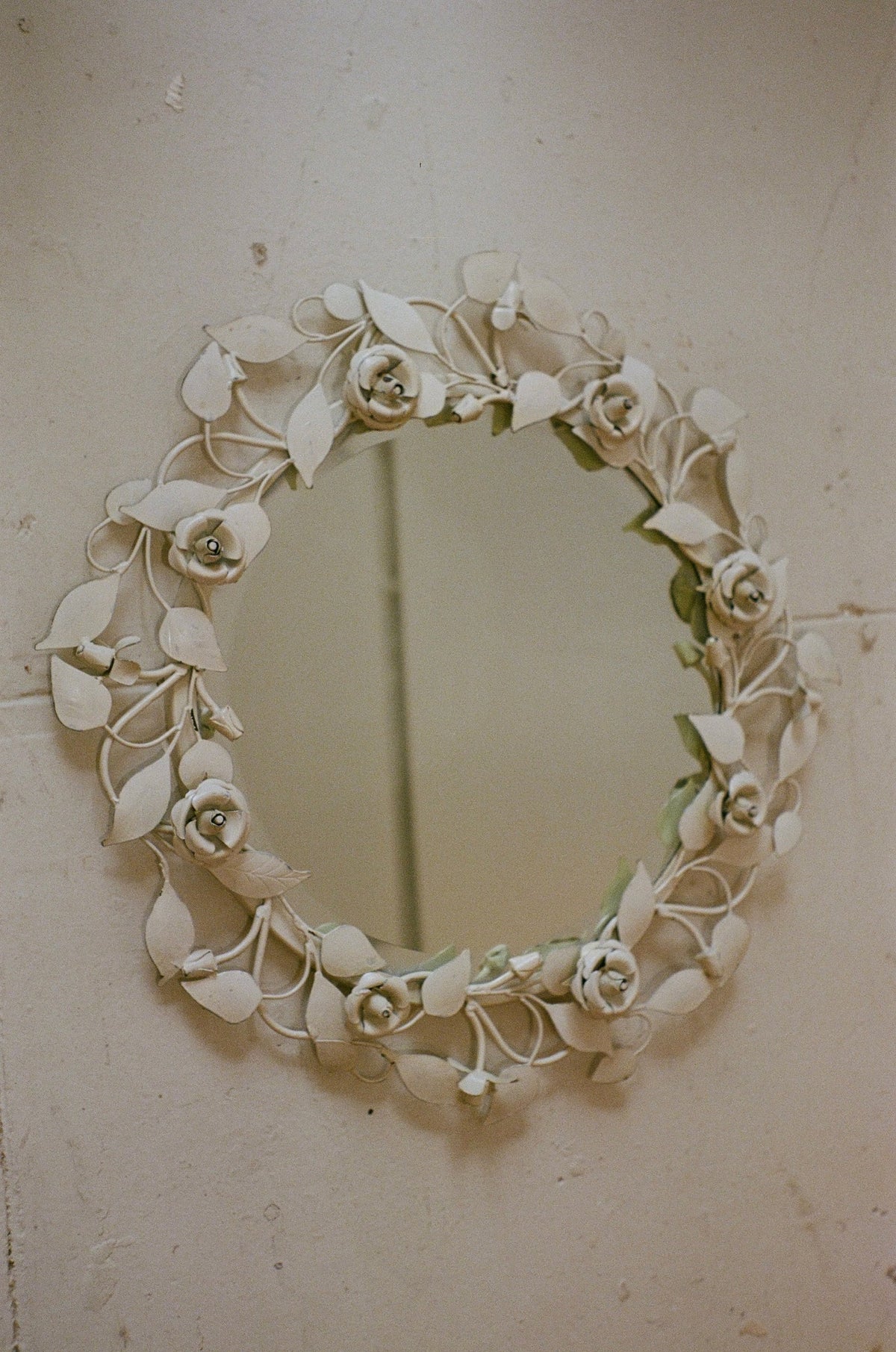 Vintage Tole Rosebud Mirror